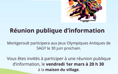 Jeux Olympiques Antiques de SAGY, réunion publique d’information