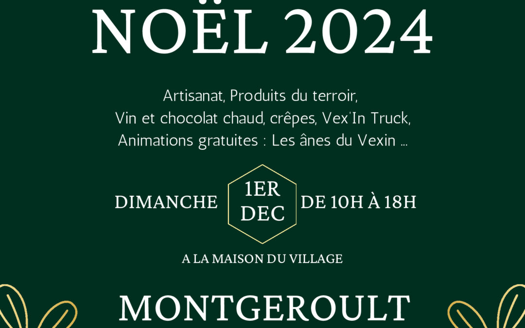 Marché de noël de MONTGEROULT le 1er décembre prochain